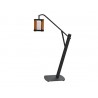 SET LÁMPARA SOLAR AURORA (42.5×23×23cm) DE INTERIOR/EXTERIOR CON BASE NEGRA Y MADERA DE TECA | www.outdoor.mchomes.mx
