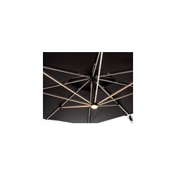 SOMBRILLA PARA JARDÍN DOBLE TECHO CON BASE E ILUMINACIÓN COLOR CAFÉ | www.outdoor.mchomes.mx