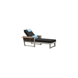 CAMASTRO YORK NEGRO CON MESA LATERAL PLEGABLE CUBIERTA SUNBRELLA | www.outdoor.mchomes.mx
