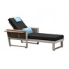 CAMASTRO YORK NEGRO CON MESA LATERAL PLEGABLE CUBIERTA SUNBRELLA | www.outdoor.mchomes.mx