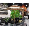 SOMBRILLA DE JARDÍN DE DOBLE TECHO CON BASE KHAKI | www.outdoor.mchomes.mx