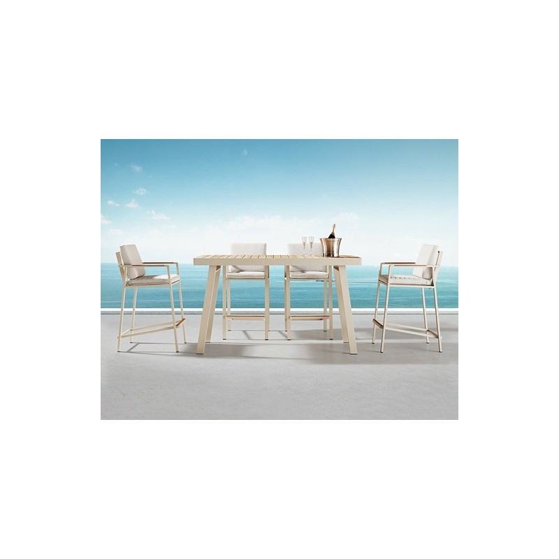 SET MESA DE BAR NOFI PARA JARDÍN CON 6 SILLAS (COLOR BEIGE) | www.outdoor.mchomes.mx
