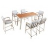 SET MESA DE BAR NOFI PARA JARDÍN CON 6 SILLAS (COLOR BEIGE) | www.outdoor.mchomes.mx