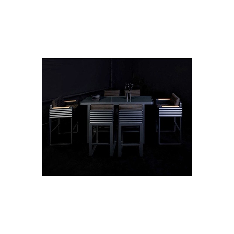 Mesa de bar Airport para jardín con 6 sillas | MCHomes