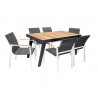 Set mesa Emoti para jardín con 6 sillas Nofi Champagne | MCHomes