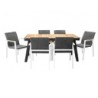Set mesa Emoti para jardín con 6 sillas Nofi Champagne | MCHomes
