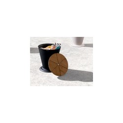 Hielera ICOO negro con tapa de madera Teca | MCHomes